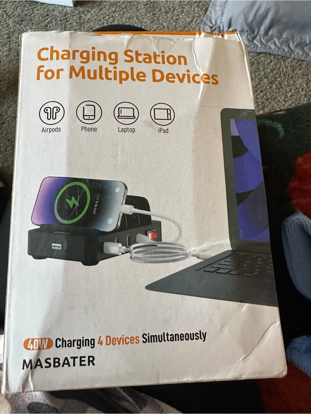 Black Charging Station for Multiple Devices